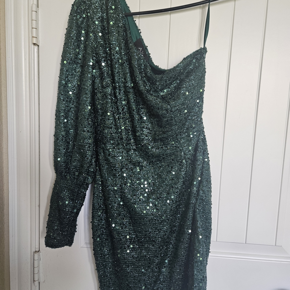 ASOS Emerald Sequin One Shoulder Dress